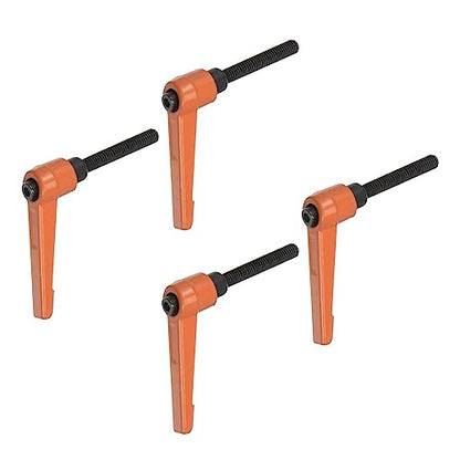 HARFINGTON 4pcs Adjustable Clamping Lever Handles M6 x 40mm Male Thread Bolt Knobs Rotating Screw Locking Quick Release Ratchet Push Button Handle, Orange - size: M6 x 40mm