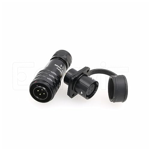 SA12 4Pin Weipu Connector Aviation Push-Pull Solder Cable Connector Plug Panel Mount Socket Female Rear-nut Mount for LED Light Equipment Electrical - size: 4Pin 5A