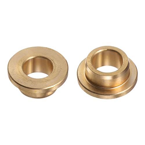 HARFINGTON 2pcs Flange Bearing Sleeve 12mm Bore 18mm OD 10mm Length 3mm Flange Thickness Bronze Bushing Self-Lubricating Bushings Sleeve for Industrial Equipment - size: 12mmx18mmx10mm