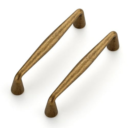 Ravinte Antique Brass Cabinet Handles Solid Handles,3-3/4 Inch,5 Pack - color: Antique Brass, size: 3-3/4 Inches Hole Center
