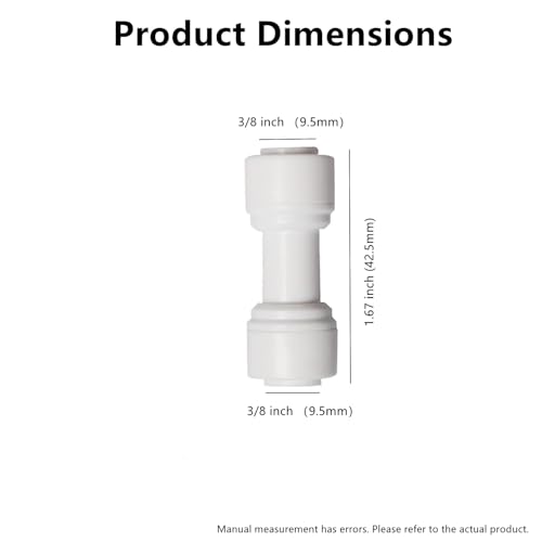 Food-Grade Quick Connector Push-In Tube Fitting 3/8 inch Tube OD to 3/8 inch Tube OD push fit straight quick connect for RO water system (10pack) - style: 3/8" straight connect(10)