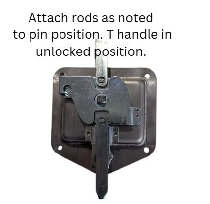 Tool Box Cabinet Latch Stainless Steel Three Point Folding T Handle Locking with (2) Connecting Rods 5/16 x 34L. Mounts to Flat Panel Surface. Installation Expertise is Required!
