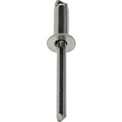 Fastenere Pop Rivets -3/16" x 1/2" (50 pcs) Heavy Duty, Open-End, Stainless Steel, Dome-Head Blind Rivets, Corrosion-Resistant, High Tensile & Shear Strength, 6-8 Gap .376" - .500" - size: 3/16" x 1/2" (6-8) (50 Pack)