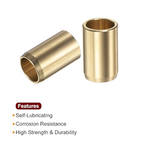HARFINGTON 2pcs Sleeve Bearings 1/2" Bore 5/8" OD 1" Length Wrapped Oilless Bushings Brass Alloy for Transmission Conveyor Systems - size: 1/2" x 5/8" x 1"