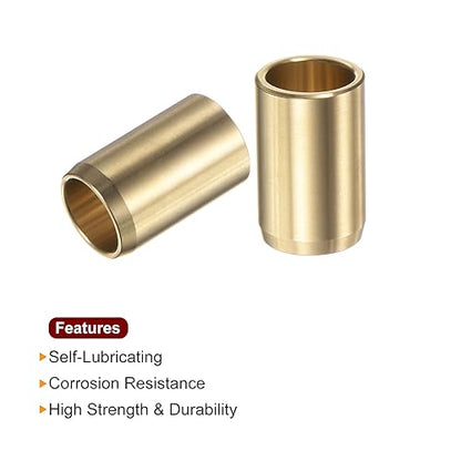 HARFINGTON 2pcs Sleeve Bearings 1/2" Bore 5/8" OD 1" Length Wrapped Oilless Bushings Brass Alloy for Transmission Conveyor Systems - size: 1/2" x 5/8" x 1"