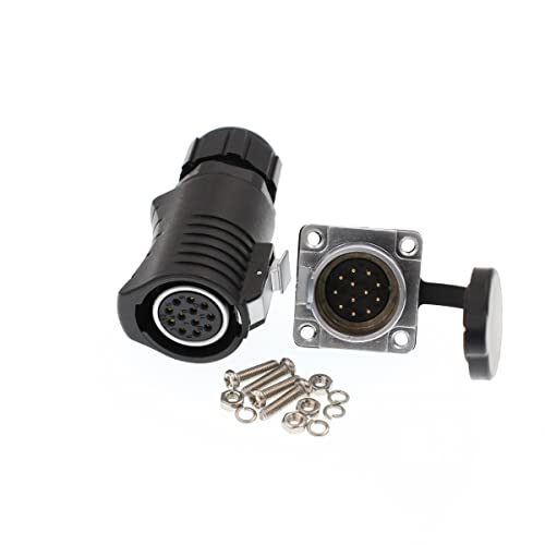 LP20 Outdoor Waterproof Bulkhead Connector 12 Pin Female Power Industrial Quick-Disconnected Connector - color: Feamle plug & male socket, size: LP20 12F