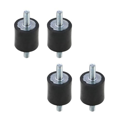 MY MIRONEY 4PCS 15 x 15mm Rubber Isolator Mounts with M4 x 10mm Studs - size: M4 x 10mm;15 x 15mm (Double Studs)