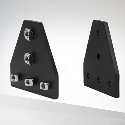 2020 Corner Bracket Plate T Shape 5 Hole 90 Degree Outside Joining Plate with M5x8mm Screws and T-Nuts for 20 x 20mm Series Aluminum Extrusion Profile,8pcs/Pack (Black-2020 T Shape) - style: Black-2020 T Shape