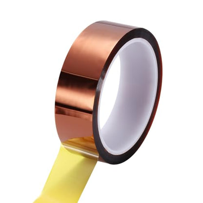 uxcell Heat Tape, 30mm x 33m (108ft) Polyimide Heat Transfer Sublimation Tape No Residue High-Temperature Resistant Tapes for Heat Press Soldering Circuit Board, Brown - size: 30mm x 33m (108ft)