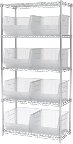 Akro-Mils 30270 AkroBins Plastic Storage Bins, 18"x16"x11", Clear, 3-Pack - color: Clear