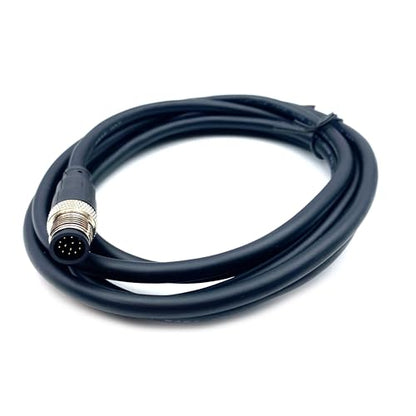 M12 12 Pin Male Connector Cable, A Code Straight Molding Cable Male Aviation Sensor Electrical PVC Cable Industrial Molded Cable AWG26（0.5Meter） - size: 1.64ft