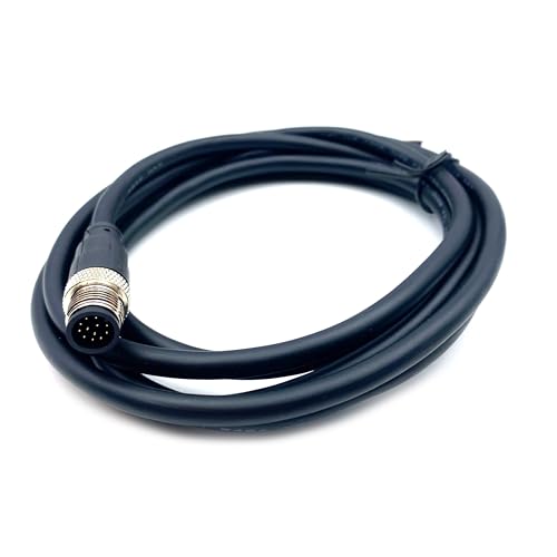 M12 12 Pin Male Connector Cable, A Code Straight Molding Cable Male Aviation Sensor Electrical PVC Cable Industrial Molded Cable AWG26（0.5Meter） - size: 1.64ft