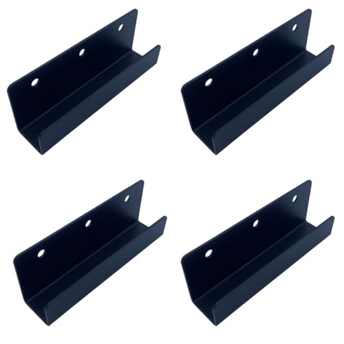 4 PCS Black Steel Wall Tile Bracket, Ladder Hanger for Wall Mount, U Bracket, Billboard Hook, Thickness 2 mm, Slot Width 25mm - size: Slot width 25mm