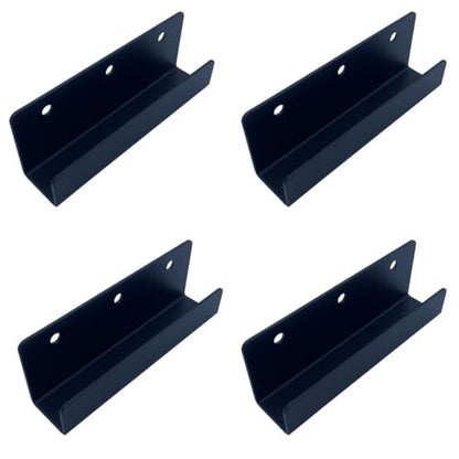 4 PCS Black Steel Wall Tile Bracket, Ladder Hanger for Wall Mount, U Bracket, Billboard Hook, Thickness 2 mm, Slot Width 25mm - size: Slot width 25mm