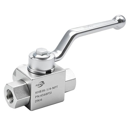 TieMin High Pressure Hydraulic Ball Valve1/4 Inch 4568 PSI (315bar) High Pressure, Shut-Off 3 Way Hydraulic Ball Valve KHB3K 1/4" NPT - color: 1/4" NPT, size: 3-Way