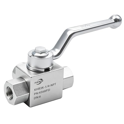 TieMin High Pressure Hydraulic Ball Valve1/4 Inch 4568 PSI (315bar) High Pressure, Shut-Off 3 Way Hydraulic Ball Valve KHB3K 1/4" NPT - color: 1/4" NPT, size: 3-Way