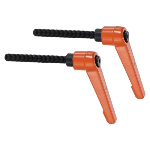 uxcell Clamping Lever Handles for Lathe, M6x50mm Male Thread Orange 2Pcs - size: M6x50mm