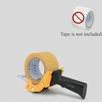 Packing Tape Dispenser, Fast Reloader Handheld Tape Dispenser, 3 inches Tape Dispenser for Moving Tape Refills, Durable Ergonomic Industrial Beta Machine for Packing & Moving Boxes, Yellow