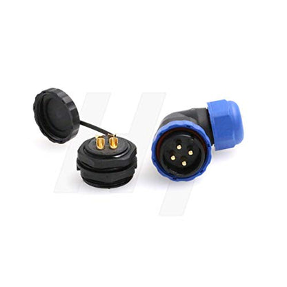HangTon HE29 4 Pin Right Angle Connector AC 380V/45A Plastic Waterproof Circular Outdoor Industrial Power Plug Socket - size: 4 pin