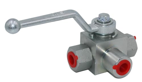 Hydraulic Ball Valve KHB3K 1/4'' NPT, Shut-Off 3 Way, L-Born 1/4 Inch Hydraulic Valve 7250 PSI - size: KHB3K 1/4NPT(3 Way)