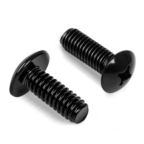 1/4"-20 x 1/2" Truss Head Machine Screws, Full Thread, 304 Stainless Steel Black Finish, 25 PCS - size: 1/4"-20 x 1/2"
