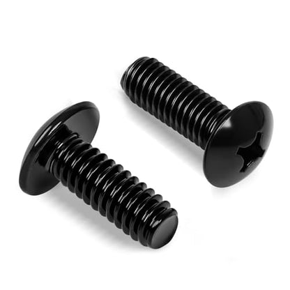 1/4"-20 x 1/2" Truss Head Machine Screws, Full Thread, 304 Stainless Steel Black Finish, 25 PCS - size: 1/4"-20 x 1/2"