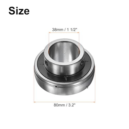 uxcell 2pcs UC208-24 Pillow Block Bearings 1-1/2" Bore Bearing Units Chrome Steel (GCR15) Flange Mounted Bearing Housing with Wrench - size: UC208-24 (ID 1 1/2")