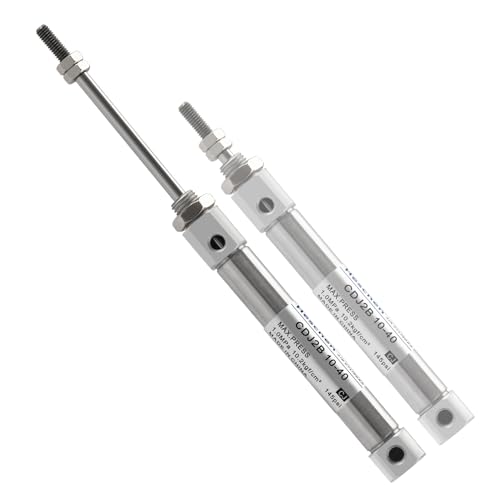 Heschen Stainless Steel Slim Air Pneumatic Cylinder, CDJ2B 10-40, M5 Port, 10mm Bore, 40mm Stroke, Double Acting Single Rod - size: 40mm Stroke