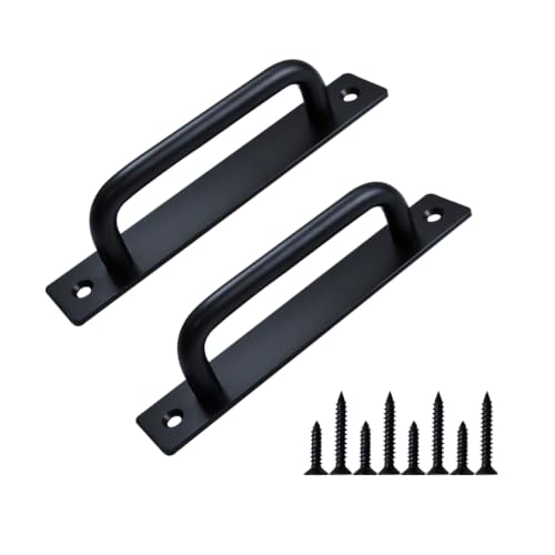 2 Pcs Black Aluminium Alloy Sliding Closet Door Handle - size: 5.8 Inch