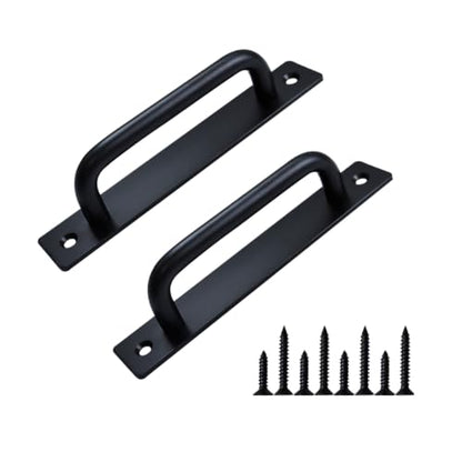 2 Pcs Black Aluminium Alloy Sliding Closet Door Handle - size: 7 Inch