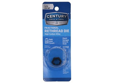 Century Drill & Tool 92928 Fractional Right Hand Rethreading Die, 3/8-24 NF - size: 3/8-24 NF