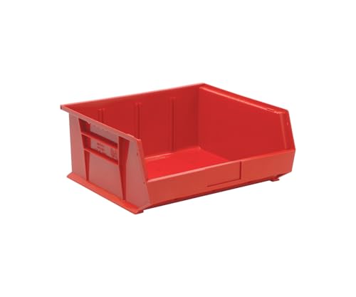 Quantum Storage QUS250RD Ultra Stack & Hang Heavy Duty Part Organizer Red Bins 15" L x 17" W x 7" H 6 Pack