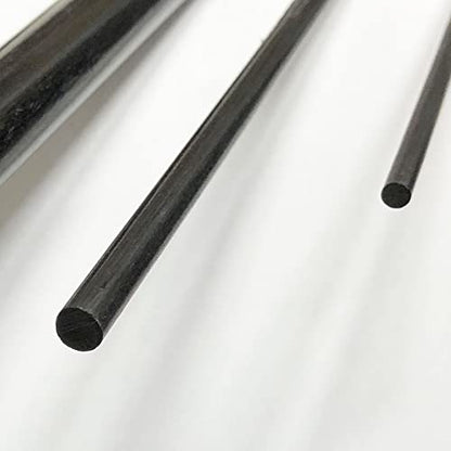 – Round Carbon Fiber Rod - 4mm X 1000mm – Pultruded Round Solid Rod - Black Matte Finish - Pure Solid Carbon Fibre Round Tube shafts - for RC Planes-Drones, Boat DIY Craft Projects