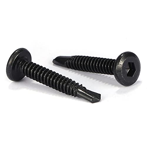 #12 x 1" Sheet Metal Screws 100Pcs 410 Stainless Steel Flat Head Socket Cap Screws, Tek Screws Allen Socket Drive Screws Fast Self Tapping Screws Black Oxide by SG TZH - size: #12 x 1"