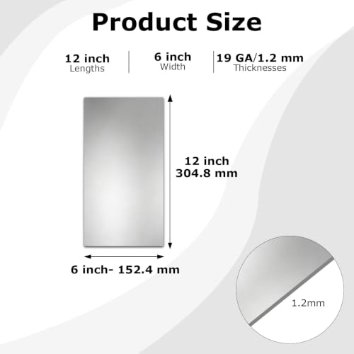 6 Pcs 18 Gauge Cold-Rolled Steel Plates,12"X6" Sheet Metal Cold Rolled - size: 12"x6", 18 Gauge