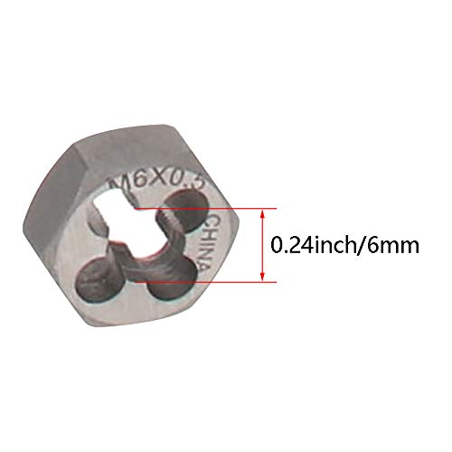 Utoolmart Hex Rethreading Die, M6 x 0.5 Pitch, Carbon Steel Thread Die, Hex Rethreading Die Machine Thread Die, Hexagon Taper Pipe Die, 1 Pcs - size: M6×0.5 Fine Teeth