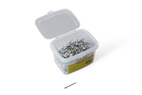 ToolPro 1/8 in. Pop Rivets for Suspended Ceiling Grid - White Aluminum Blind Rivets for Low-Visibility Ceiling Install (500-Pack) - color: White