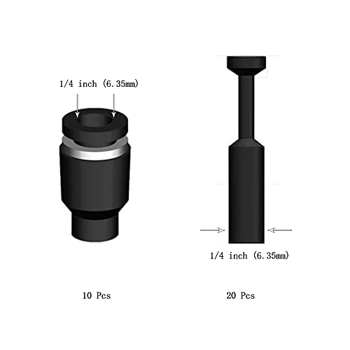 30 pcs 1/4 inch Pneumatic Cap Style Plug Fitting,Push-to-Connect Fitting Plug For 1/4 pneumatic tube and pneumatic fittings - style: 1/4 Pneumatic plug cap(30pcs)