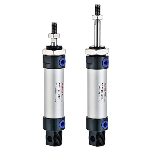 uxcell Pneumatic Air Cylinder 20mm Bore 25mm Stroke with Y Connector and Quick Fittings, MAL 20x25, for Automatic Equipment - size: 20mmx25mm