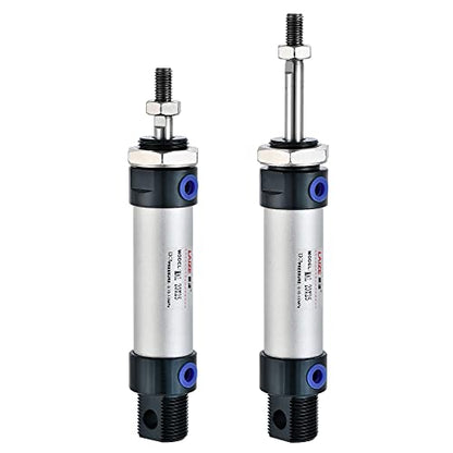 uxcell Pneumatic Air Cylinder 20mm Bore 25mm Stroke with Y Connector and Quick Fittings, MAL 20x25, for Automatic Equipment - size: 20mmx25mm