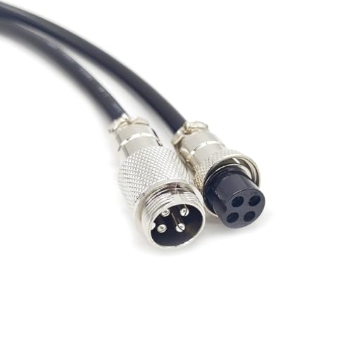3.28 ft GX16 4 Pin Male to Female Cable, GX16 4Pins Female to Male Head Aviation Cordset Electrical Connector Panel Mount Circular Metal Adapter Cordset for Ships 7A 125V 20AWG (1meter) - size: GX16 4Pin