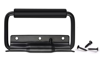 SYINE 5.15 Inch 8.3 oz Large Heavy Duty Folding Handle,3 Mounting Holes,Spring Loaded with Rubber Grip for Toolbox Cabinet,1 Pack,Black - color: Black