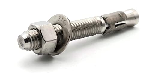 Concrete Wedge Anchor 316 Stainless Steel, 1/2"-13 x 7 (Quantity: 25 Bolts) ICC Approved - color: Material: 316 Stainless Steel, size: Diameter: 1/2"x Length: 7"