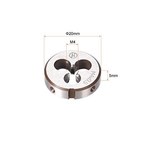uxcell M4 x 0.5 Metric Round Die, Machine Thread Right Hand Threading Die, Alloy Steel Screw Thread Cutting Die - size: M4 x 0.5