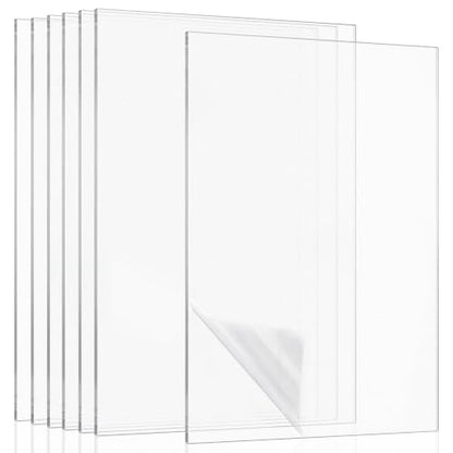 Junkin 6 Pack 8 x 10 Inch Non-Glare Acrylic Sheet for Picture Frame - size: 8 x 10 Inch