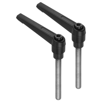 uxcell 2pcs Clamping Lever Handles, M8 x 60mm 304 Stainless Steel Threaded Male Stud, Adjustable Handles Locking Quick Release Ratchet Push Button Bolt Knobs, Black - size: M8 x 60mm