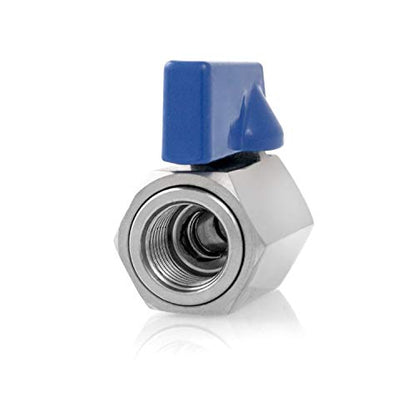 QWORK Mini Ball Valve, 2 Pack 1/4" NPT Thread Female and Male 304 Stainless Steel Shut-Off Valves - color: 2 pack, size: 1/4" Female&Male