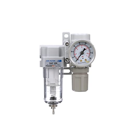 PneumaticPlus SAU220-N02G Air Filter Regulator Combo, 1/4" NPT