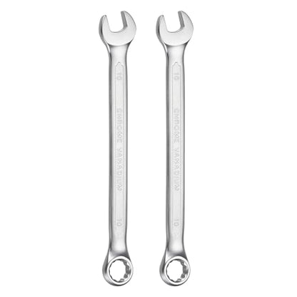 HARFINGTON 2Pcs Metric Combination Wrench 10mm Open End & 15-Degree Offset - size: 10mm