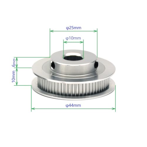 2PCs Aluminum 2GT Timing Pulley 60 Teeth Bore 10mm for 3D Printer CNC Machine 6mm Width 2GT Timing Belt - size: 60 teeth, style: 10mm bore, for 6mm belt